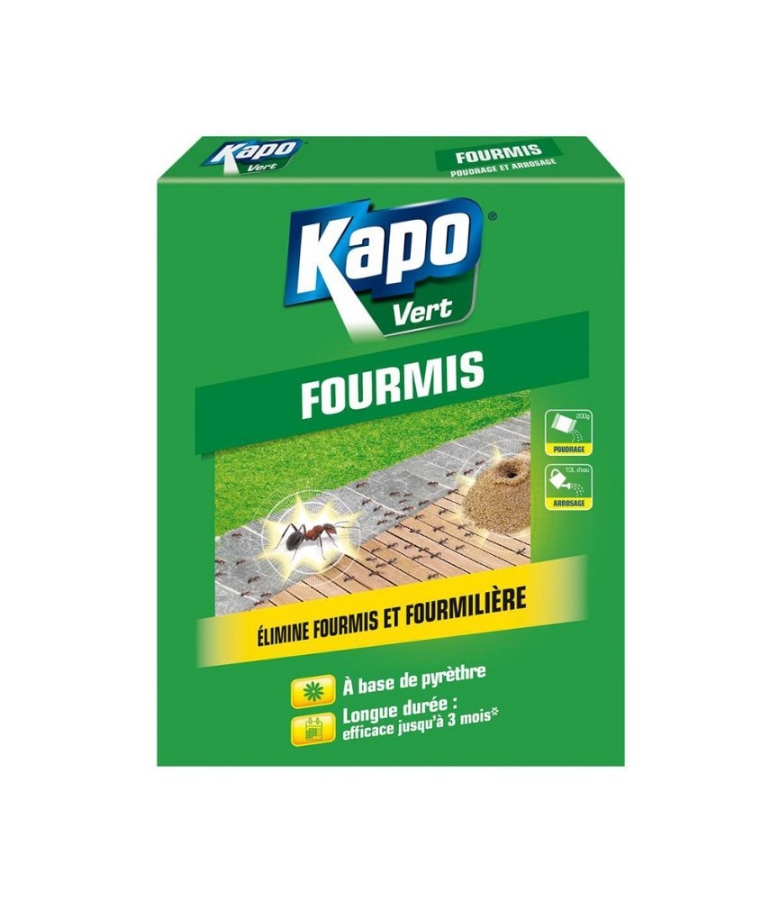 Anti-fourmis et fourmilières en granulés - Pyrètre - 200 Grs - KAPO VERT Anti-fourmis et fourmilières en granulés - Pyrètre - 200 Grs - KAPO VERT