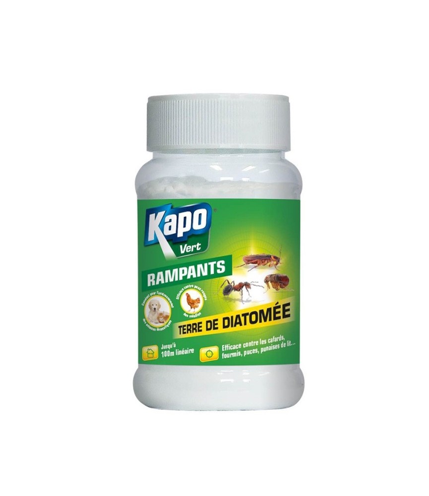 Terre de diatomée - Insectes rampants - 100 Grs - KAPO VERT Terre de diatomée - Insectes rampants - 100 Grs - KAPO VERT