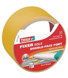Ruban double face - Fixer Sols Double-face fort - spécial sols lisses - 5 x 50 mm - TESA