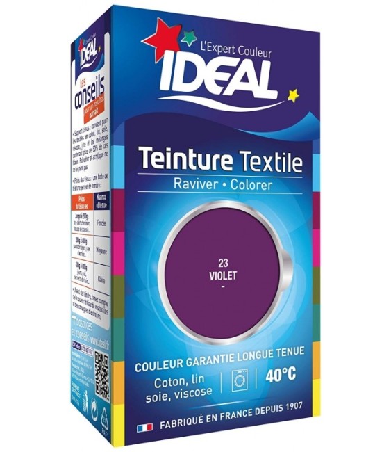 Teinture liquide pour textile - Raviver / Colorer - Violet - 40 ml - IDEAL