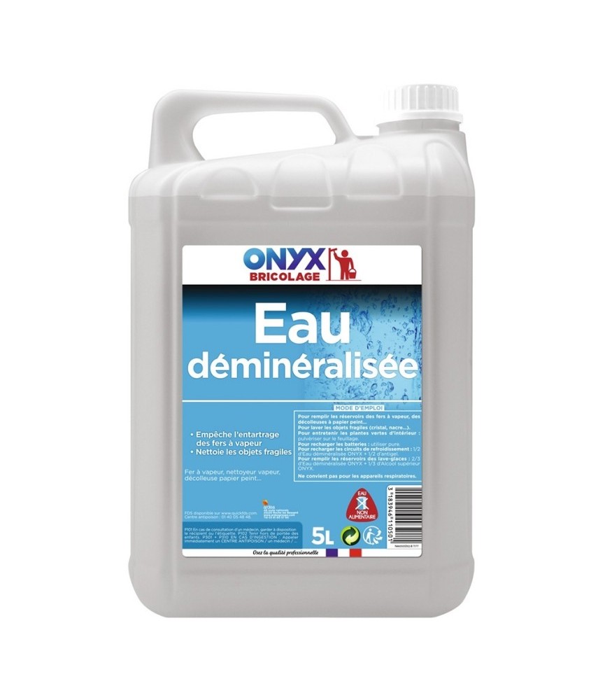 Eau déminéralisée - Anticalcaire et antitartre - 5 L - ONYX Eau déminéralisée - Anticalcaire et antitartre - 5 L - ONYX