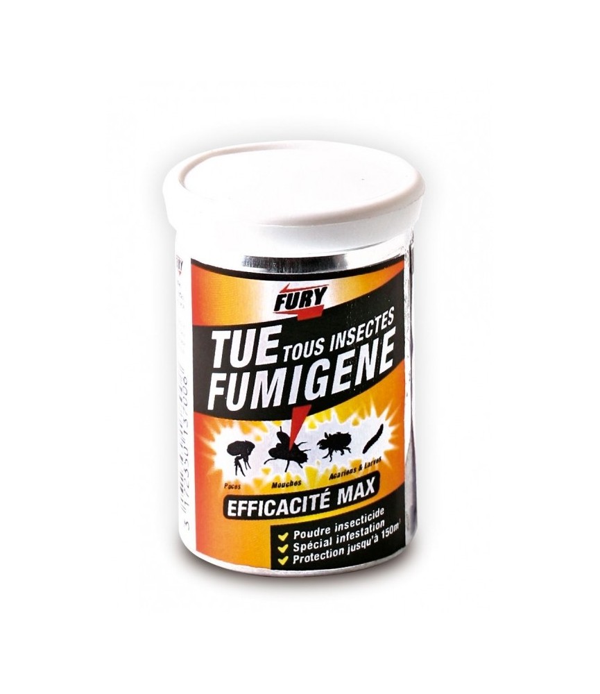 Poudre insecticide - Tue Tous insectes - Fumigène - 150m3 - FURY