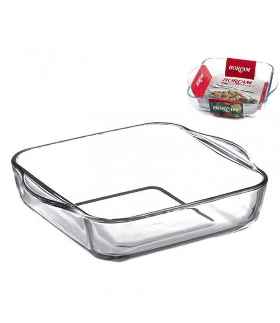 Plat carré en verre - 22 cm - BORCAM
