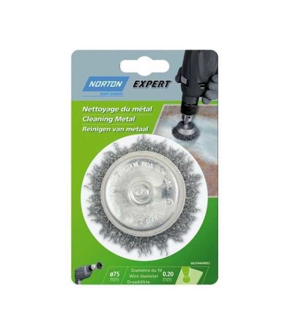 Brosses métaliques pour perceuse manuelle - Expert - Fil ondulé 2x75 mm - NORTON
