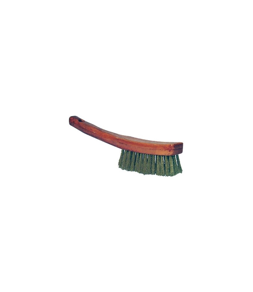 Brosse allongée à manche - Acier laitonné - GERLON Brosse allongée à manche - Acier laitonné - GERLON