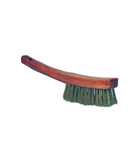 Brosse allongée à manche - Acier laitonné - GERLON