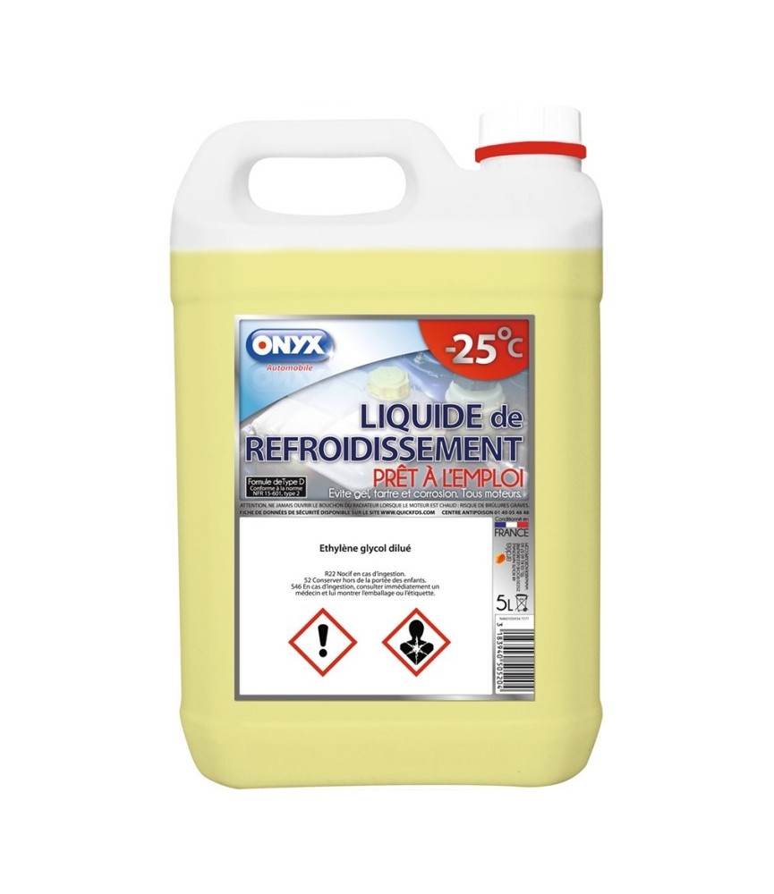 Liquide de refroidissement - -25° C - Prêt à l'emploi - 5 L - ONYX Liquide de refroidissement - -25° C - Prêt à l'emploi - 5 L - ONYX
