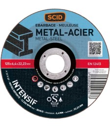 Disque à ébarder - Usage intensif - Spécial métaux - 125 mm - SCID