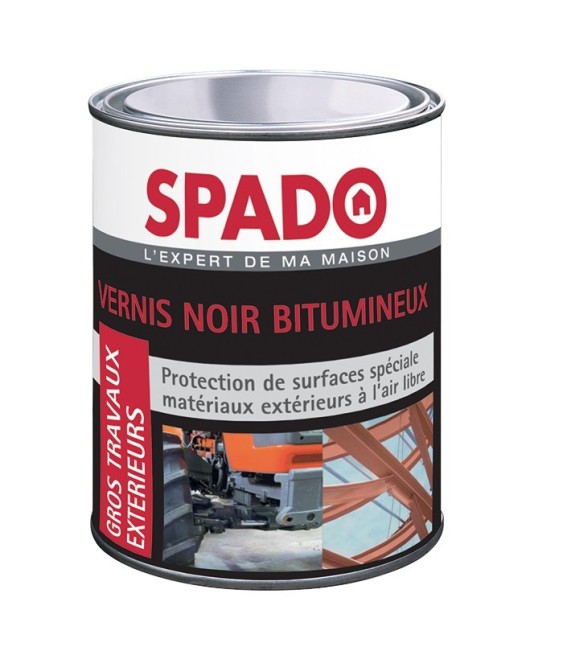 Vernis Noir Bitumeux - Gros travaux - 1 L - SPADO