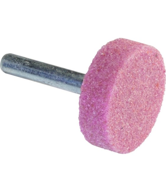 Meule sur tige - Corindon rose - Rond - 30 x 10 mm - SCID