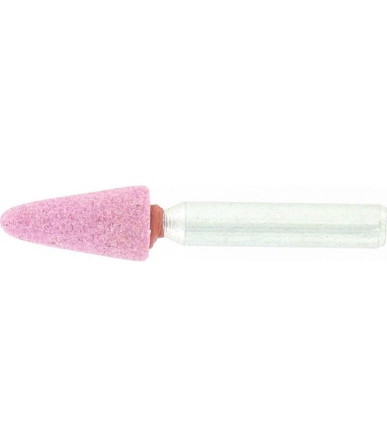 Meule sur tige - Corindon rose - Conique - 10 x 20 mm - SCID
