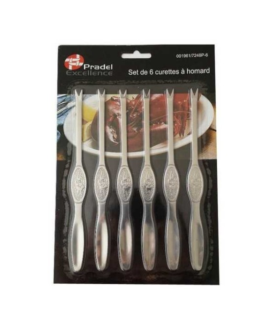 Lot de 6 curettes à homard - 17.6 cm - PRADEL