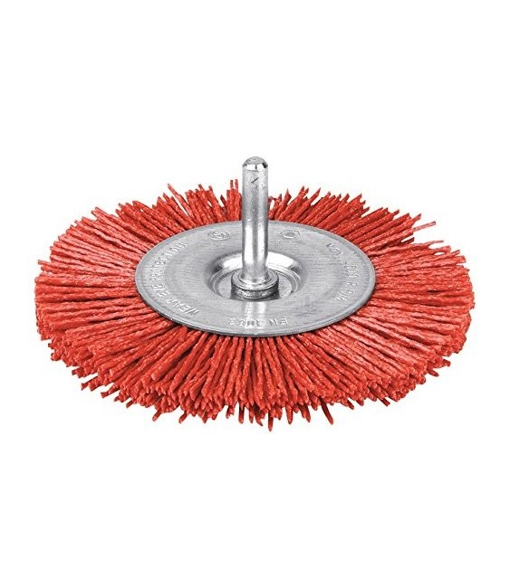 Brosse abrasive circulaire - Rouge - Nylon - 75 mm - SCID