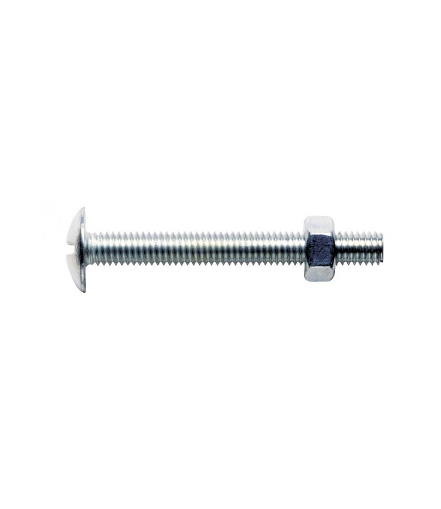 Boulon poêlier à tête ronde large zingué blanc 4 x 30 mm - Boîte de 500 - GFD Boulon poêlier à tête ronde large zingué blanc 4 x 30 mm - Boîte de 500 - GFD