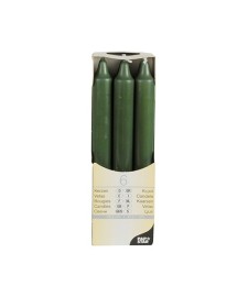 Bougies de table -  2,1 cm · 19,6 cm - Vert foncé - Lot de 6 - PAPSTAR