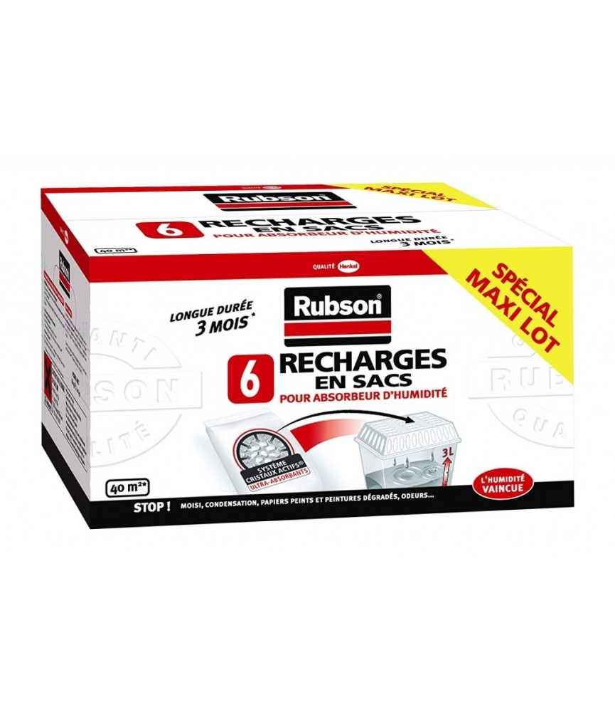Recharges en sacs pour absorbeur d'humidité Classic - 6 sacs - RUBSON Recharges en sacs pour absorbeur d'humidité Classic - 6 sacs - RUBSON