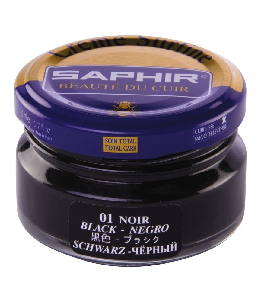 Cire pour cuir - Nourrit et hydrate - 50 ml - Noir - Surfine Saphir - AVEL Cire pour cuir - Nourrit et hydrate - 50 ml - Noir - Surfine Saphir - AVEL
