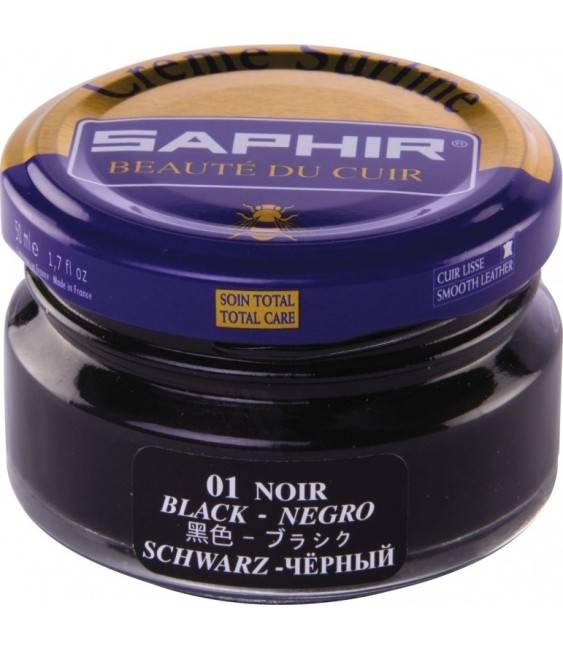 Cire pour cuir - Nourrit et hydrate - 50 ml - Noir - Surfine Saphir - AVEL