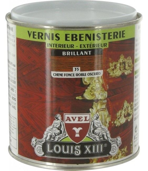 Vernis ébénisterie - Brillant - Chêne foncé - 500 ml - AVEL