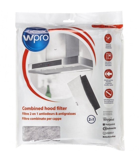 Filtre universel à charbon actif pour hotte aspirante - 2 en 1 - WPRO