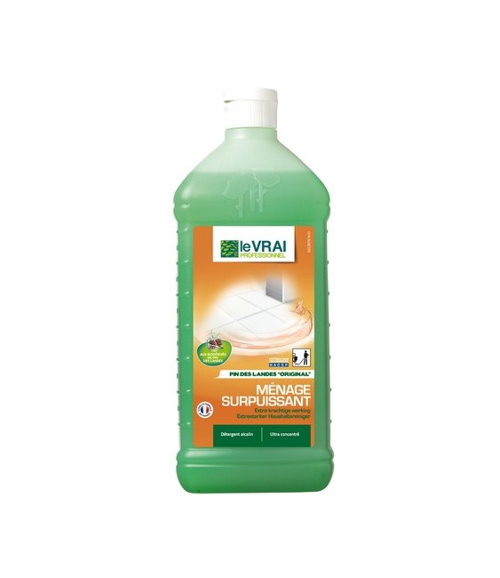 Détergent alcalin concentré - Ménage Surpuissant - 1 L - LE VRAI PROFESSIONNEL