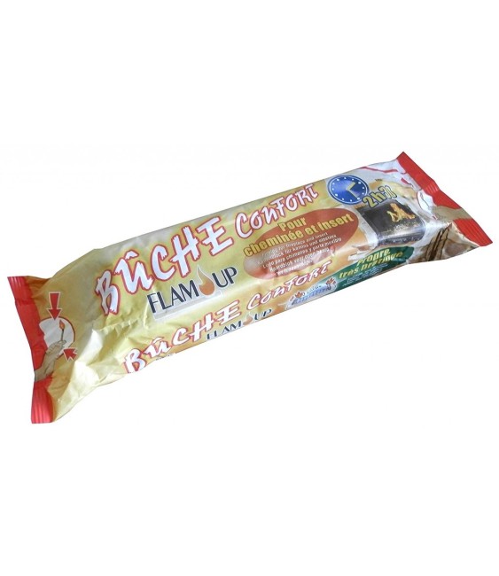 Bûche calorifique pour cheminées et inserts - 0.9 Kg - FLAM UP