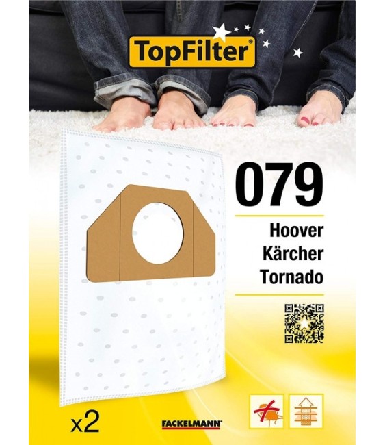 Sac PREMIUM 64079 Hoover Kärcher Tornado - Lot de 2 - TOPFILTER