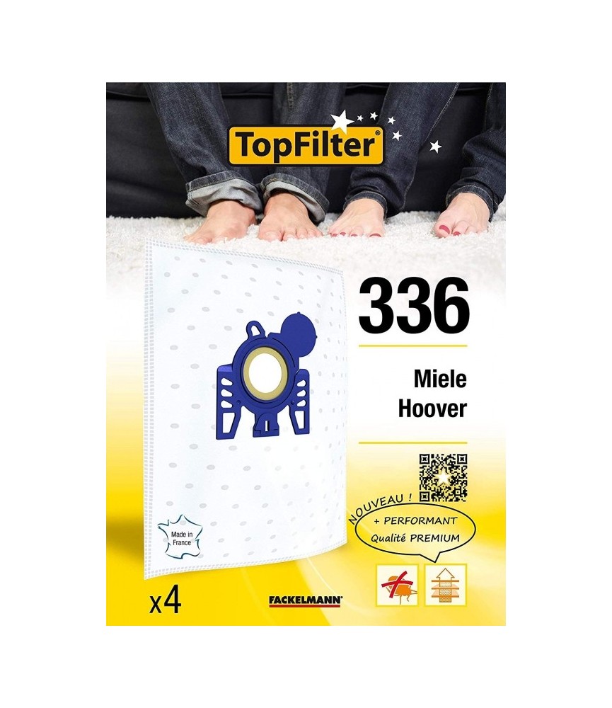 4 Sac Aspirateur PREMIUM 64336 - Miele Hoover - TOPFILTER 4 Sac Aspirateur PREMIUM 64336 - Miele Hoover - TOPFILTER
