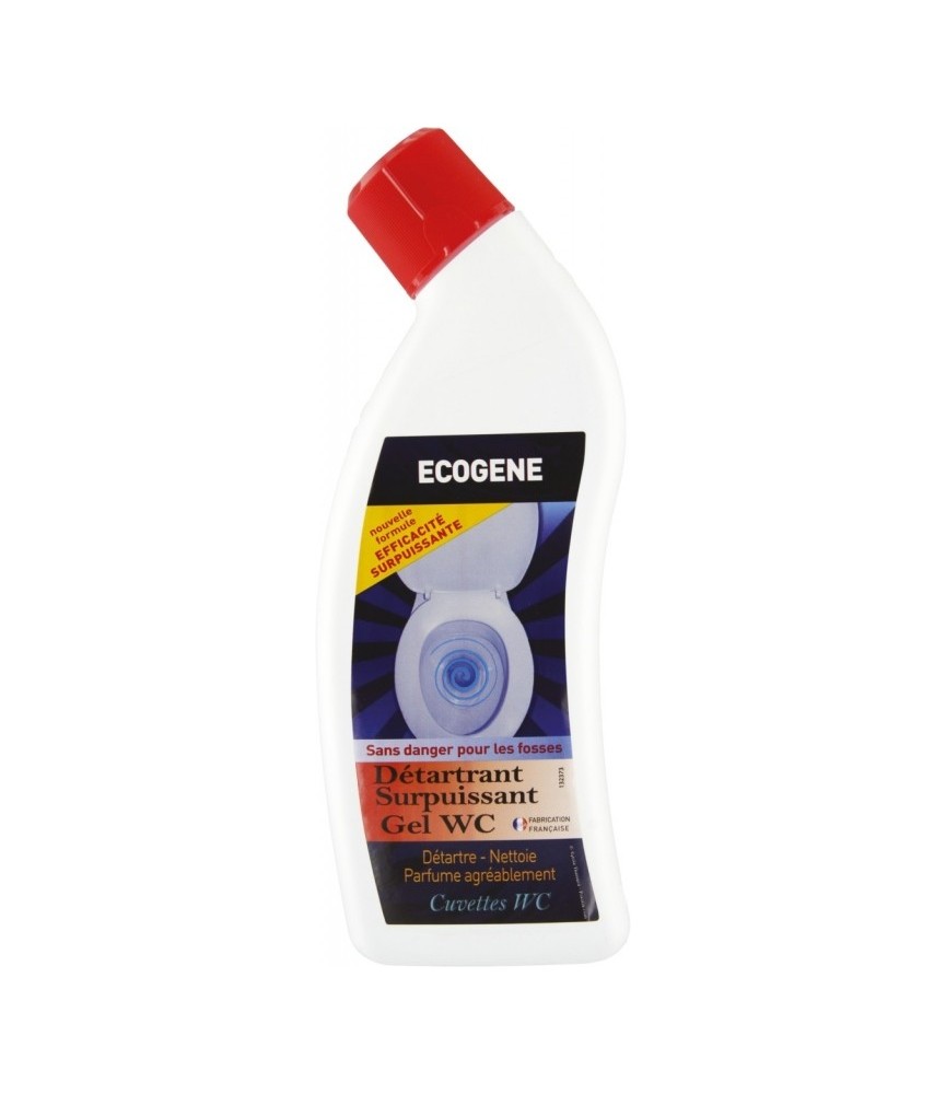 Détartrant surpuissant pour WC - En gel - 750 ml - ECOGENE Détartrant surpuissant pour WC - En gel - 750 ml - ECOGENE