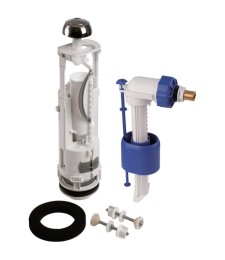 Kit mécanisme complet de WC 357 - Poussoir double débit avec flotteur -