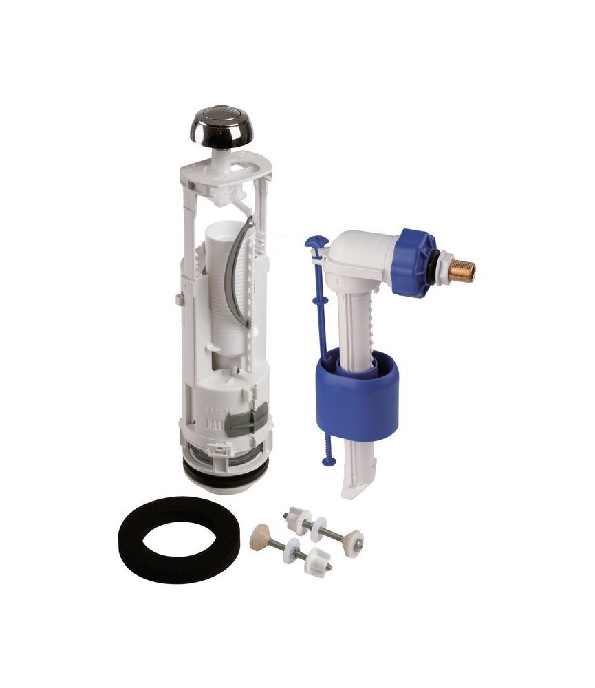 Kit mécanisme complet de WC 357 - Poussoir double débit avec flotteur - Kit mécanisme complet de WC 357 - Poussoir double débit avec flotteur -