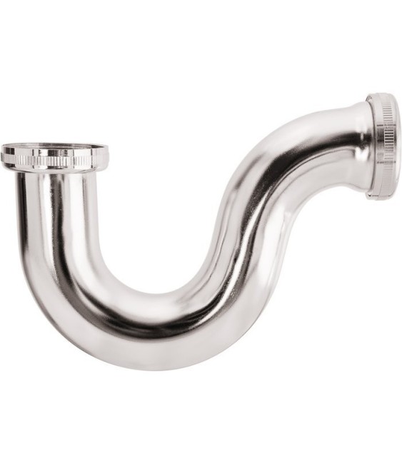 Siphon d'évier tube - Laiton chromé - 40 mm - VALENTIN