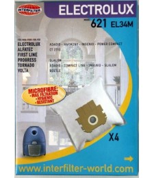 Sacs en microfibre adaptables - 621 EL34M - 4 sacs - INTERFILTER