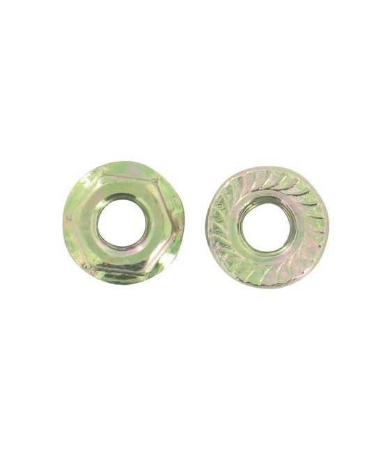 Écrou à embase crantée 6 pans - Acier zingué - 8 mm - Lot de 200