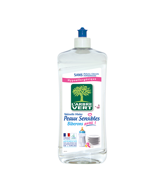 Liquide vaiselle - Peaux sensibles et biberon - Sans parfum - 750 ml - L'ARBRE VERT