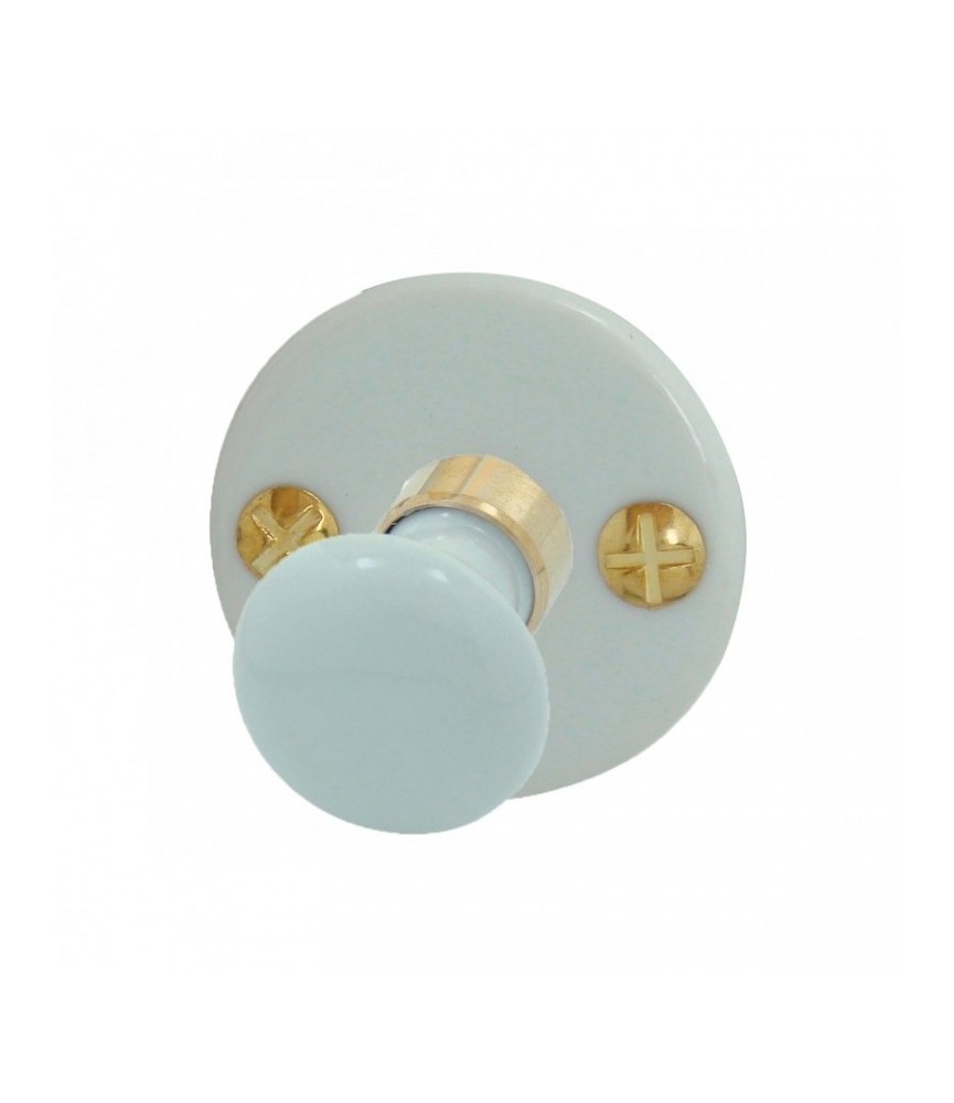 Bouton sur rosace rond - Porcelaine - Blanc - Condannation - DT 2000 Bouton sur rosace rond - Porcelaine - Blanc - Condannation - DT 2000