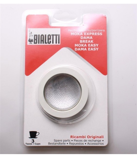 3 joints + 1 filtre pour machine italienne - 3 tasses - BIALETTI