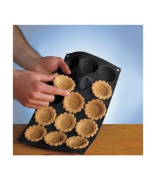 Moule à tartelettes en silicone - 15 cavités - Noir - LEKUE