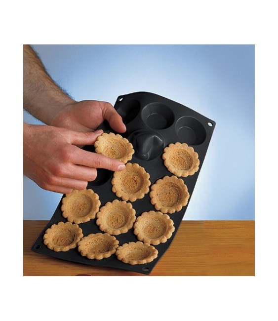 Moule à tartelettes en silicone - 15 cavités - Noir - LEKUE
