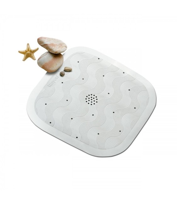 Tapis de douche - Carré - Caoutchouc - 45 cm - Blanc - RAYEN