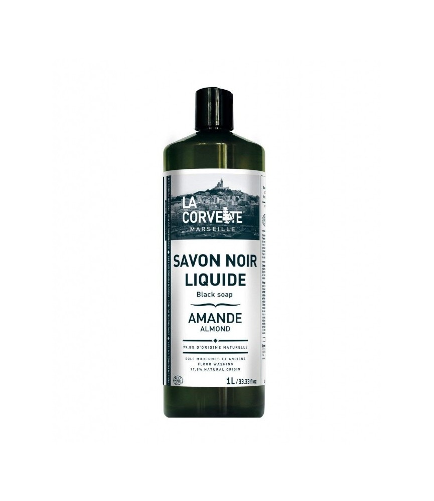 Savon noir liquide ECOCERT parfum Amande - 1 L - LA CORVETTE Savon noir liquide ECOCERT parfum Amande - 1 L - LA CORVETTE
