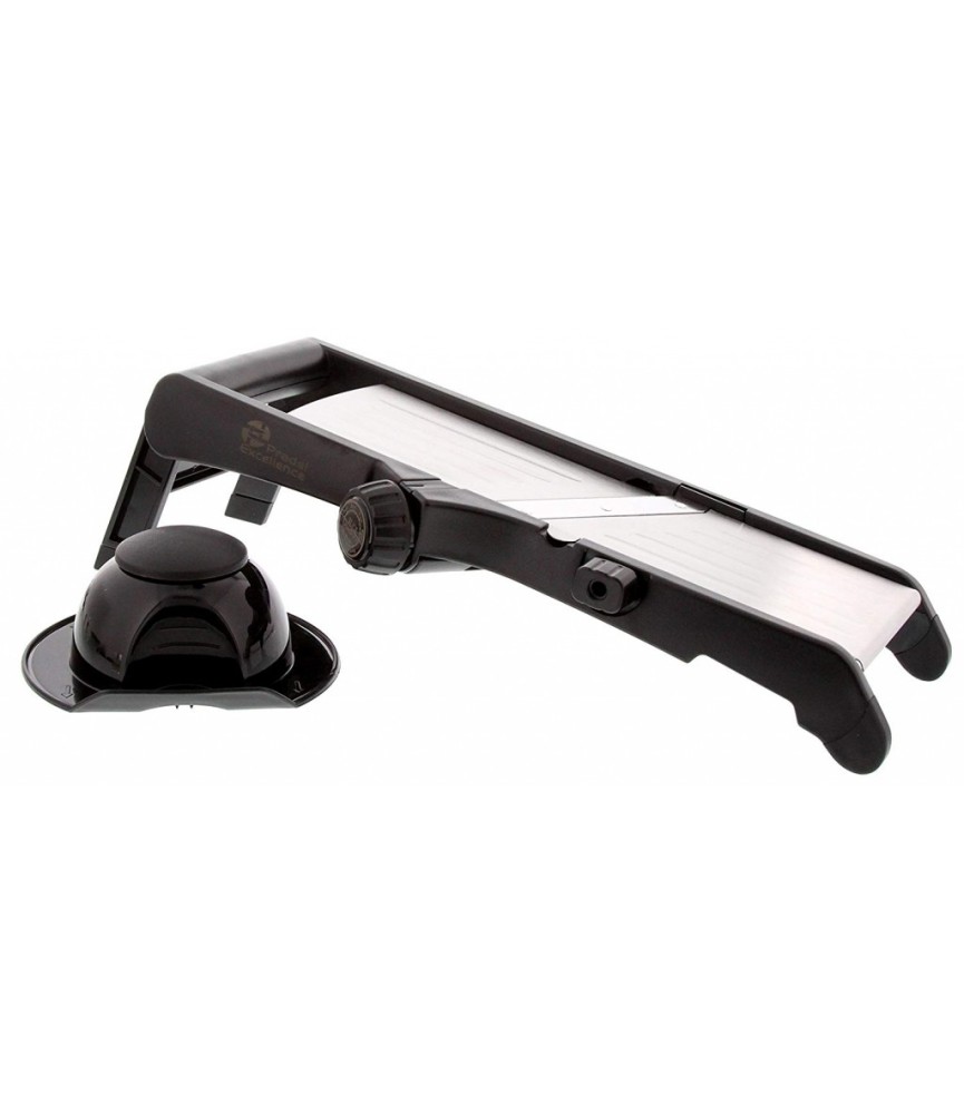 Mandoline 3 en 1 avec épaisseur réglable + poussoir de sécurité - PRADEL Mandoline 3 en 1 avec épaisseur réglable + poussoir de sécurité - PRADEL