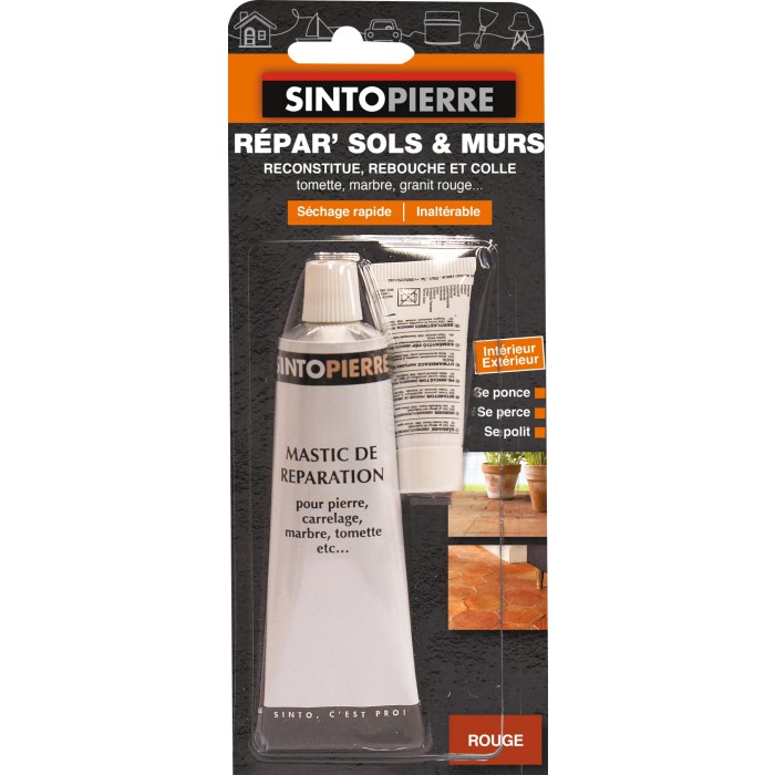 Mastic de réparation pour pierre, carrelage, marbre - Répar’ Sols et Murs -  Gris - 100 Grs - SINTO