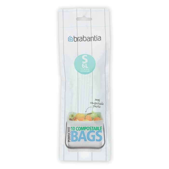 Sacs Poubelle compostable - PerfectFit - 6 litres - 10 sacs - BRABANTIA