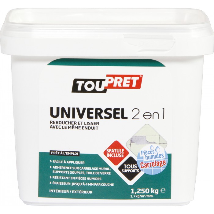 Toupret Enduit de Rebouchage Lissage 2en1 pâte 4kg 