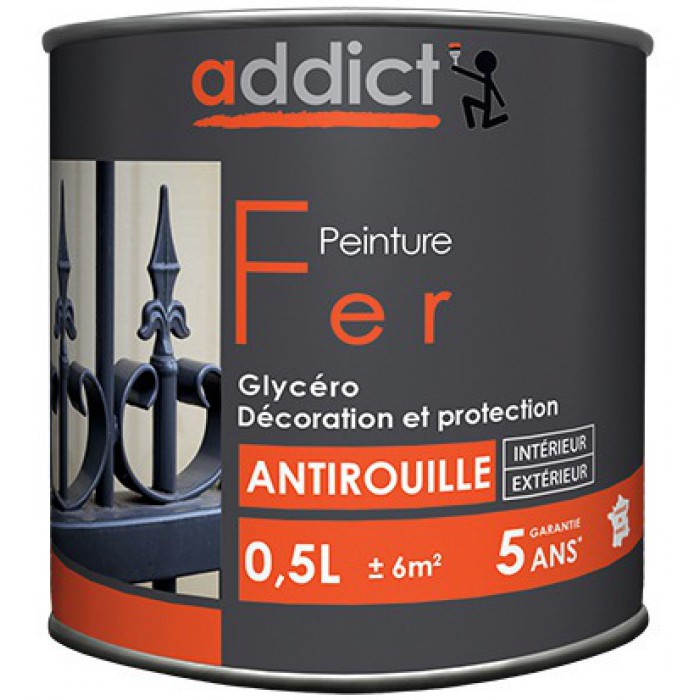 Peinture Fer - Gris anthracite - 0.5 L - ADDICT Articles-Quincaillerie