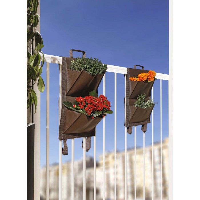 Jardin vertical - 4 poches - Marron - Lot de 2 - CATRAL  Articles-Quincaillerie