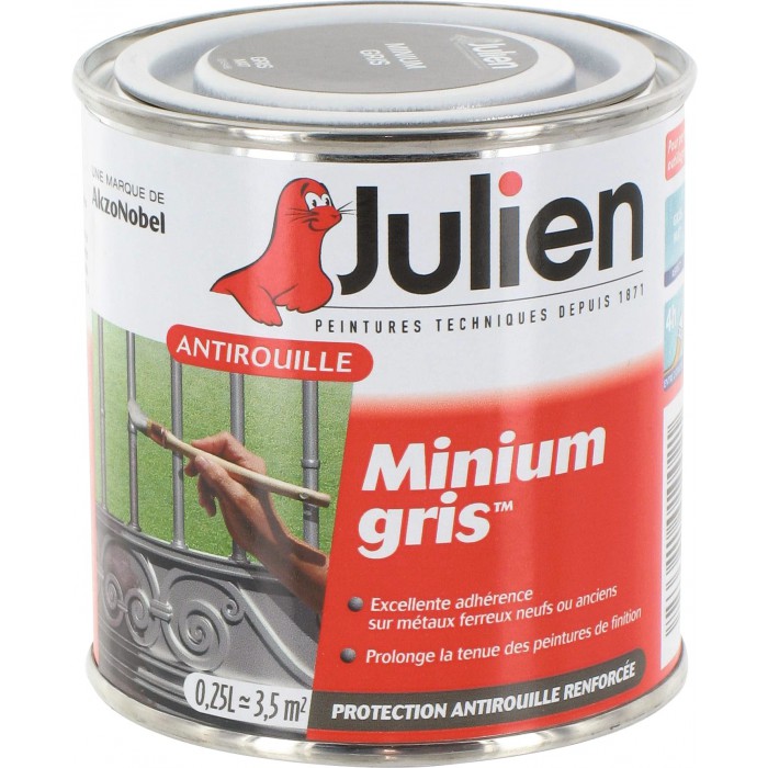 Primaire antirouille gris en aérosol 400 ml JULIEN, 58748, Peinture et  droguerie