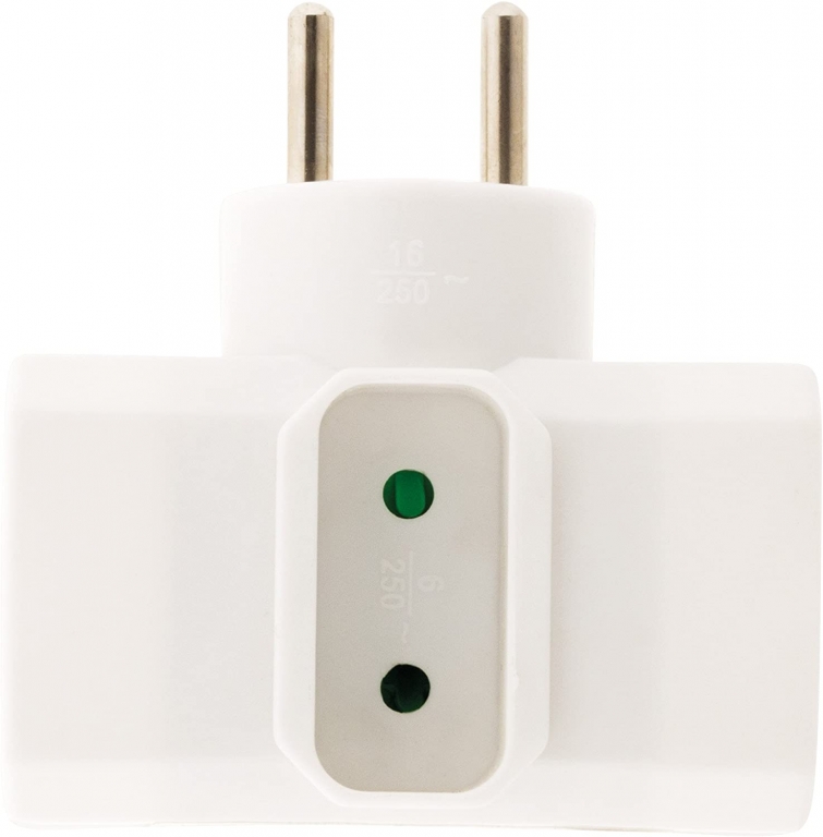 Adaptateur de voyage France vers UK - 2P+T 16A - Blanc - LEBENOID