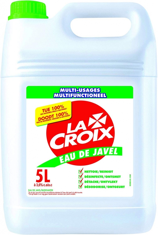 Eau de javel 3.6% de chlore actif - 5 L - LACROIX Articles-Quincaillerie